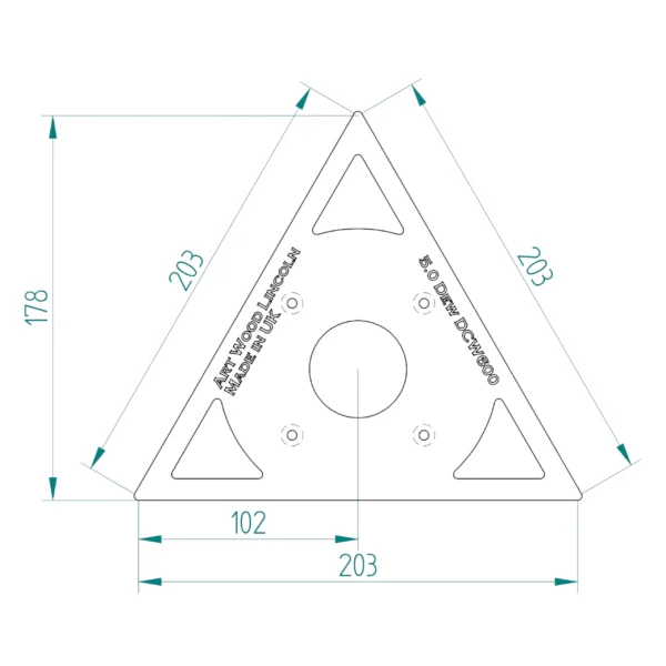 Tringular DEWALT DCW600 (2) Szablon trójkątny do frezarki DEWALT DCW600 DCW604 D26200