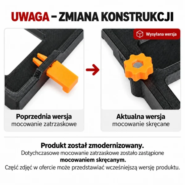 zmiana_konstrukcji_mocowania Adapter do piły tarczowej Dewalt DCS391 DCS565, podstawa prowadnicy, kompatybilna z szyną prowadzącą DEWALT